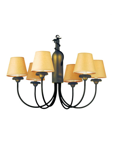 Tuscan Vineyard Six Light Chandelier in Black Metal (57|65545)