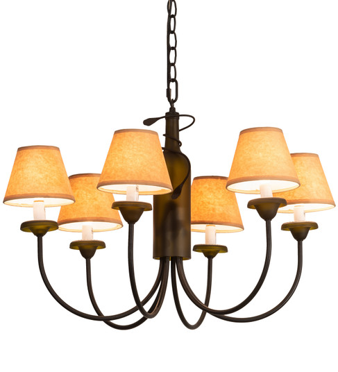 Tuscan Vineyard Six Light Chandelier in Black Metal (57|65544)