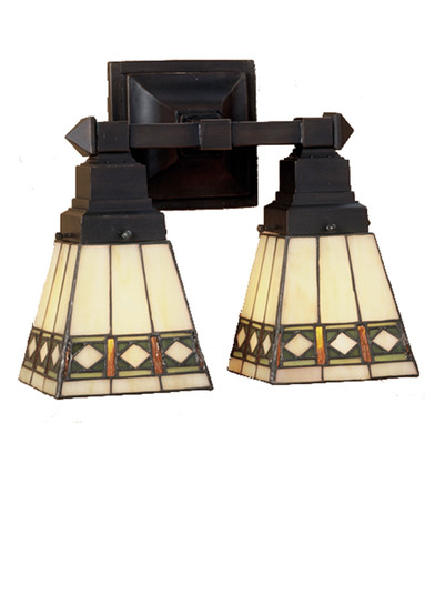 Diamond Band Mission Two Light Wall Sconce in Mahogany Bronze (57|48192)