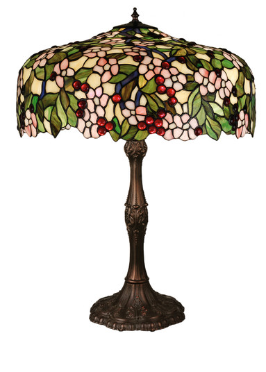 Tiffany Cherry Blossom Three Light Table Lamp in Mahogany Bronze (57|31148)