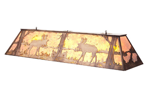 Moose At Lake Nine Light Oblong Pendant in Antique Copper (57|29900)
