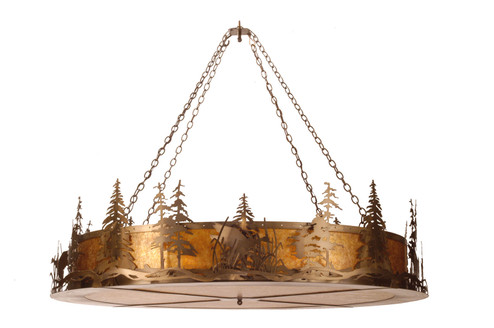 Ducks In Flight 12 Light Pendant in Antique Copper (57|29558)