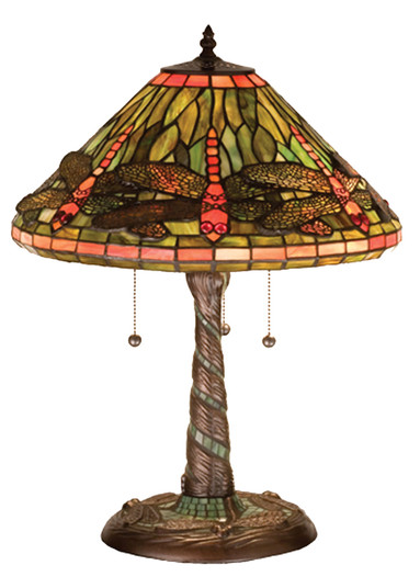 Tiffany Dragonfly Three Light Table Lamp in Mahogany Bronze (57|27812)