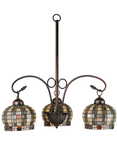 Jeweled Basket Three Light Chandelier in Mahogany Bronze (57|27420)