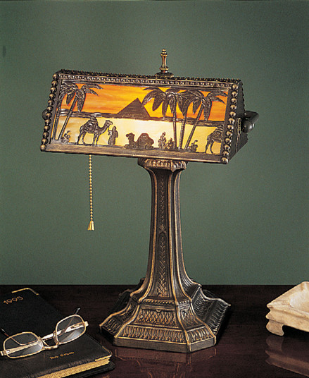 Camel One Light Banker's Lamp in Antique Brass (57|27142)
