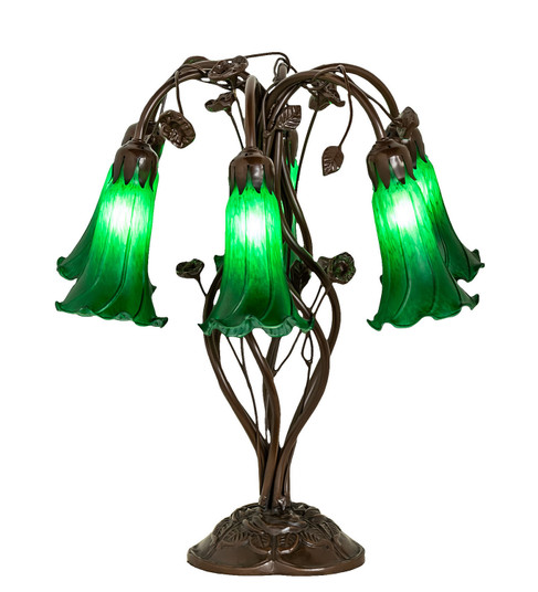 Green Six Light Table Lamp in Mahogany Bronze (57|255806)