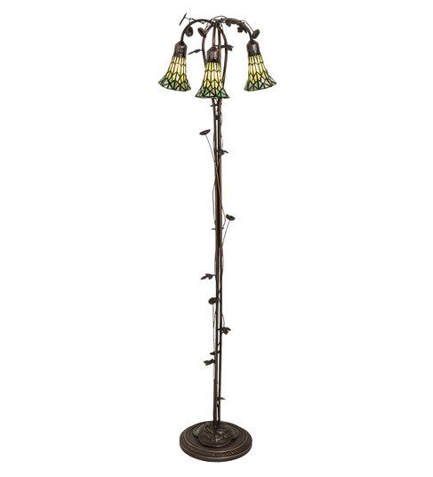 Stained Glass Pond Lily Three Light Floor Lamp in Mahogany Bronze (57|255136)