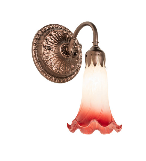 Pink/White Pond Lily One Light Wall Sconce in Mahogany Bronze (57|253601)