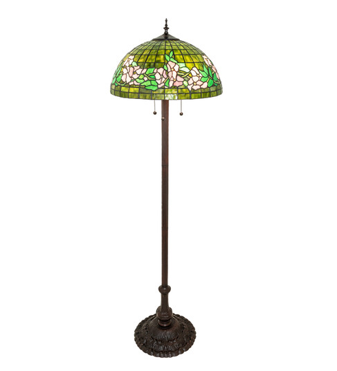 Tiffany Banded Dogwood Three Light Floor Lamp in Mahogany Bronze (57|253417)