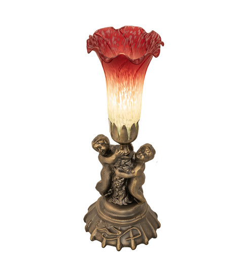 Seafoam/Cranberry One Light Mini Lamp in Antique Brass (57|251838)