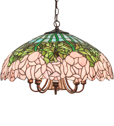 Tiffany Cabbage Rose Nine Light Pendant in Mahogany Bronze (57|246607)