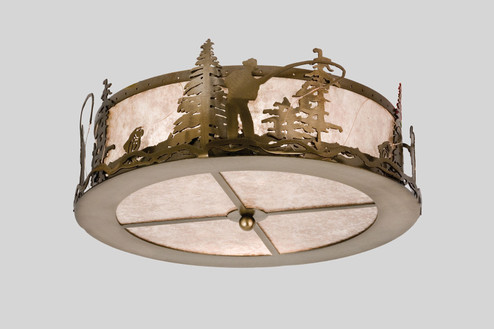 Fly Fishing Creek Two Light Flushmount in Antique Copper (57|24468)
