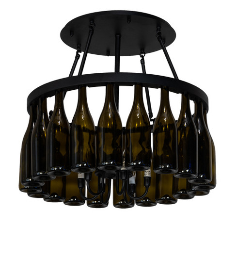 Tuscan Vineyard Six Light Semi-Flushmount in Black Metal (57|235276)