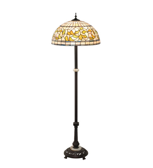 Tiffany Turning Leaf Three Light Floor Lamp in Mahogany Bronze (57|229125)