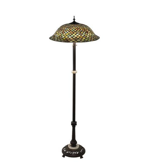 Fishscale Three Light Floor Lamp in Mahogany Bronze (57|229070)