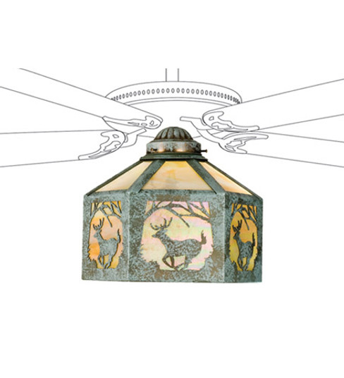 Lone Deer One Light Fan Light Shade in Verdigris (57|22343)