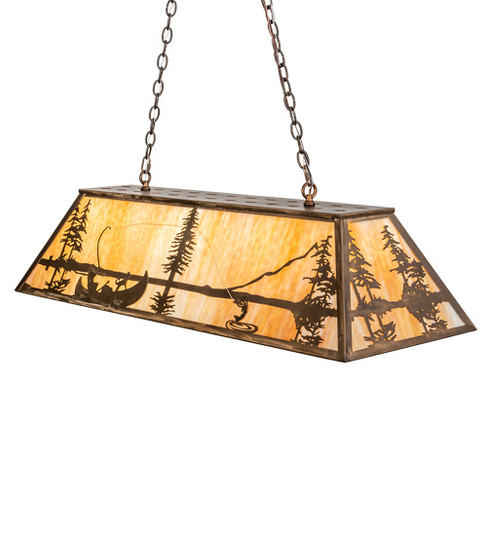 Trout & Fisherman Six Light Pendant in Antique Copper (57|219638)