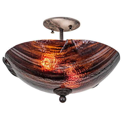 Metro Fusion Two Light Semi-Flushmount in Mahogany Bronze (57|216054)