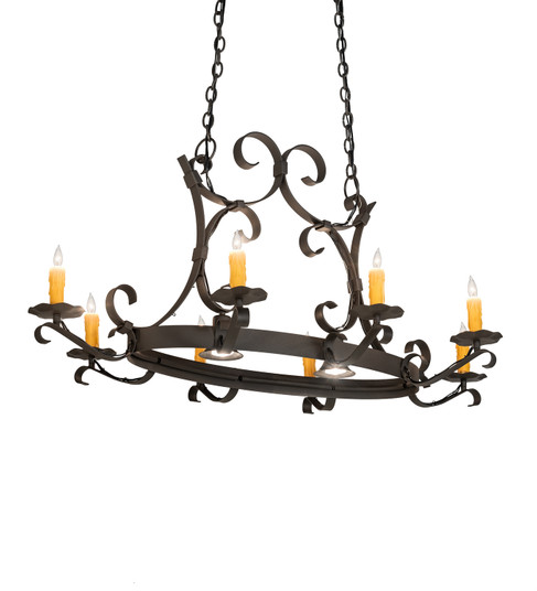 Handforged Ten Light Chandelier in Wrought Iron (57|204941)