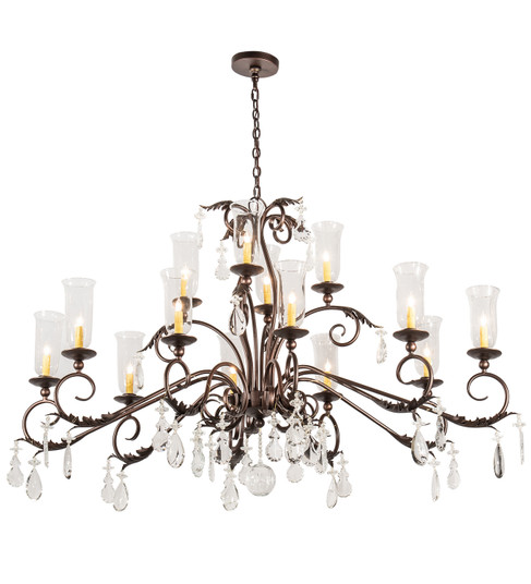 Windsor 14 Light Oblong Chandelier in Mahogany Bronze (57|203867)