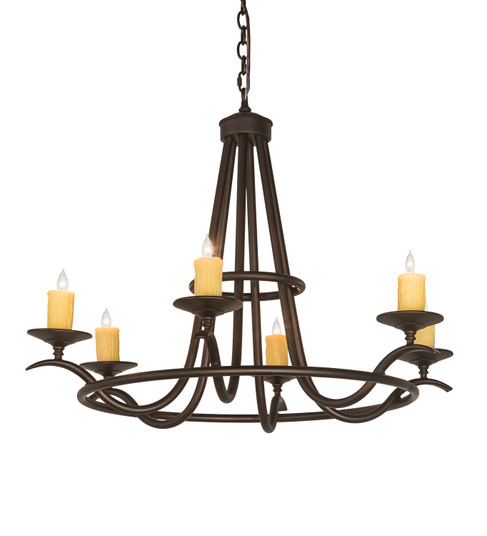 Octavia Six Light Chandelier in Black Metal,Mahogany Bronze (57|196944)