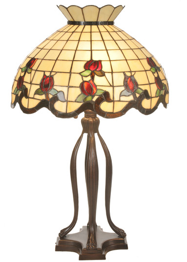 Roseborder Three Light Table Lamp in Mahogany Bronze (57|19138)