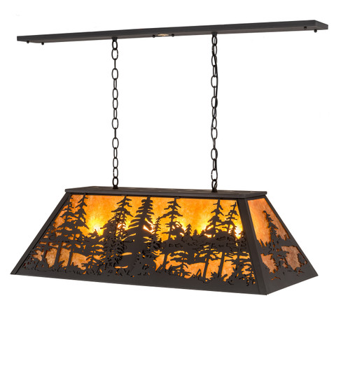 Tall Pines Six Light Oblong Pendant in Wrought Iron (57|190922)