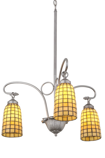 Terra Bone Three Light Chandelier in Nickel (57|189629)