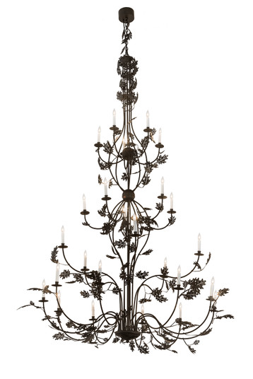 Oak Leaf 25 Light Chandelier in Black Metal (57|189564)