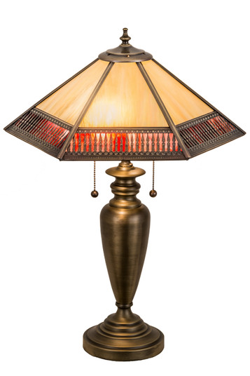 Gothic Two Light Table Lamp in Antique Brass (57|189158)