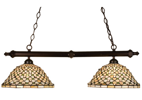 Diamond & Jewel Two Light Island Pendant in Mahogany Bronze (57|18850)