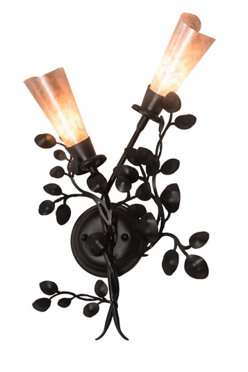 Vinca Vine Two Light Wall Sconce in Black Metal (57|185118)