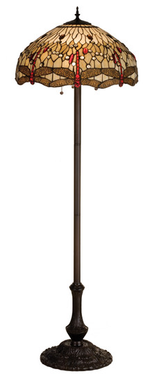 Tiffany Hanginghead Dragonfly Three Light Floor Lamp in Antique Copper,Burnished (57|17473)