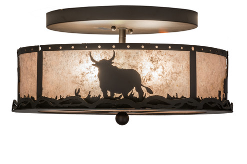Cowboy & Steer Two Light Flushmount in Oil Rubbed Bronze (57|169867)