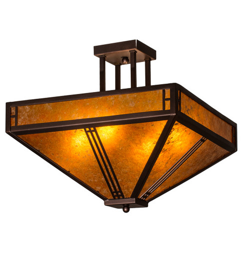 Prairie Loft Four Light Semi-Flushmount in Mahogany Bronze (57|163125)