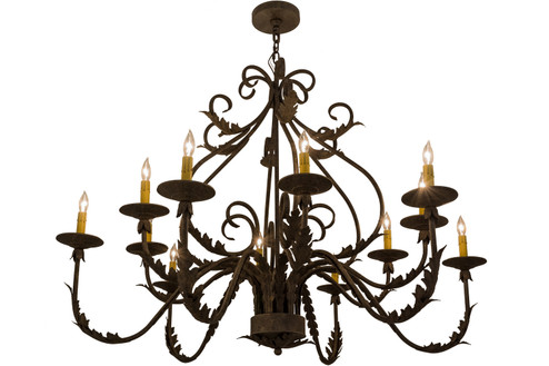 French Elegance 12 Light Chandelier in Black Metal,Antique,Custom (57|160180)