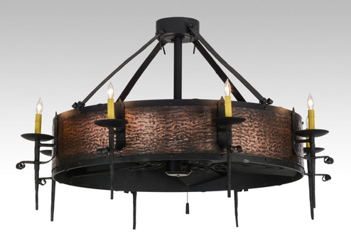 Costello Eight Light Chandel-Air in Black Metal,Burnished Copper (57|155932)