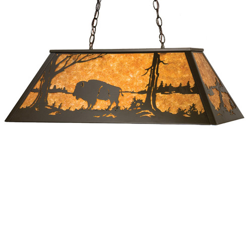 Buffalo At Lake Six Light Oblong Pendant in Timeless Bronze (57|15373)