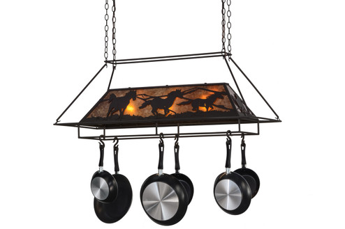 Running Horses Three Light Pot Rack in Oil Rubbed Bronze (57|153181)