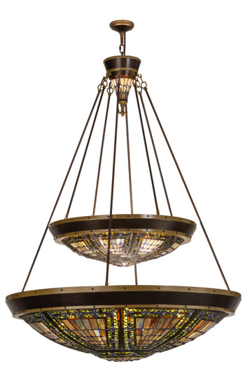 Fleur-De-Lis 14 Light Inverted Pendant in Craftsman Brown (57|149312)