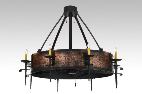 Costello Eight Light Chandel-Air in Black Metal,Burnished Copper (57|147944)
