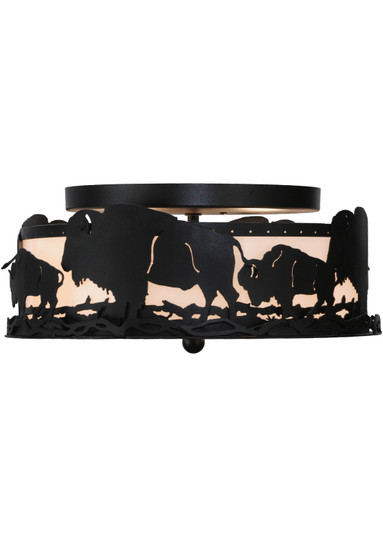 Buffalo Two Light Flushmount in Black Metal (57|144468)