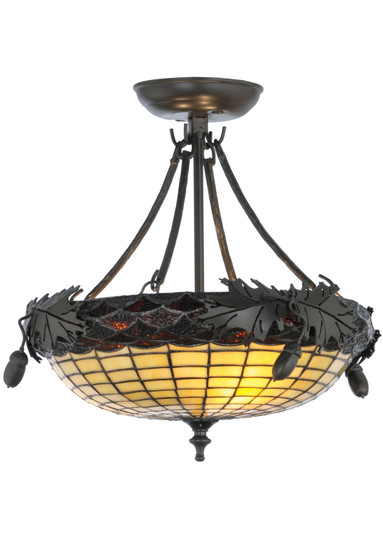 Greenbriar Oak Three Light Semi-Flushmount in Timeless Bronze (57|144382)