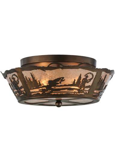 Fly Fishing Creek Two Light Flushmount in Antique Copper (57|144182)