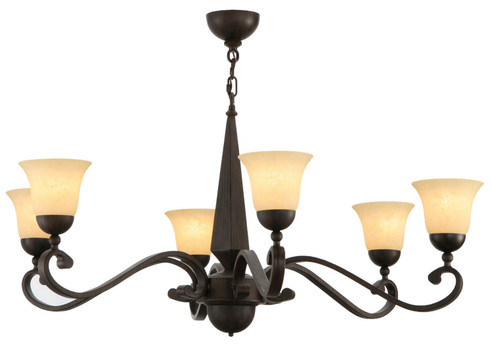 Muirfield Six Light Chandelier in Black Metal,Rust,Custom (57|141664)