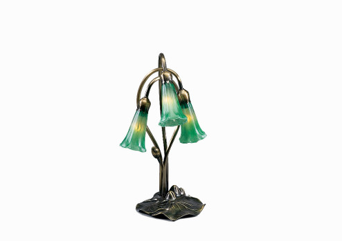 Green Pond Lily Three Light Accent Lamp in Mahogany Bronze (57|14150)