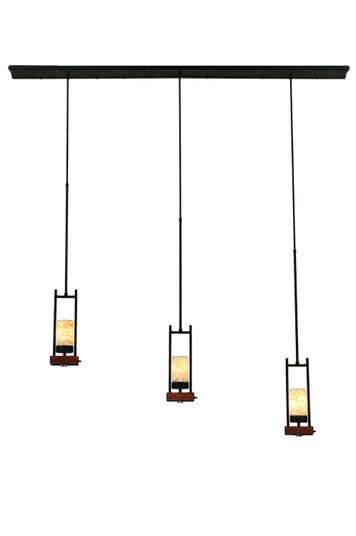 Grand Terrace Six Light Island Pendant in Black Metal,Natural Wood (57|141352)