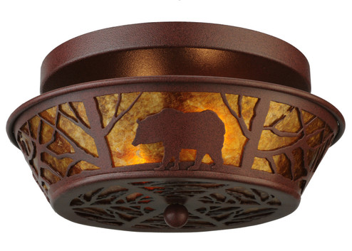 Bear On The Loose Two Light Flushmount in Red Rust (57|140650)