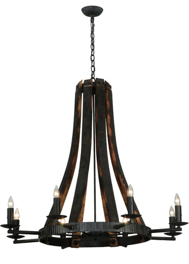 Barrel Stave Eight Light Chandelier in Antique Iron Gate (57|140164)