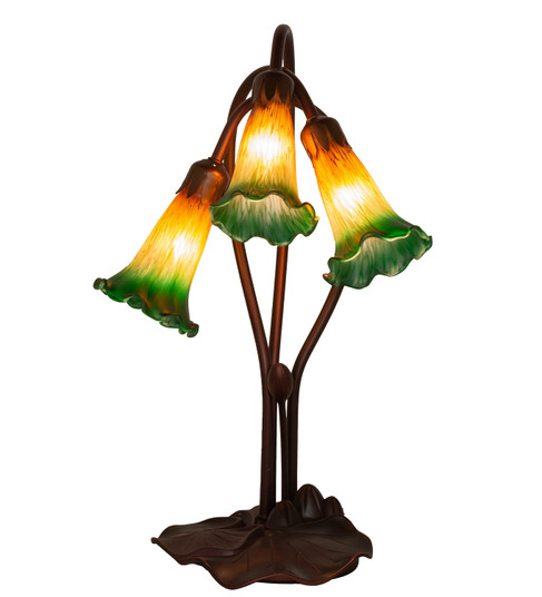 Amber/Green Three Light Accent Lamp in Mahogany Bronze (57|13595)